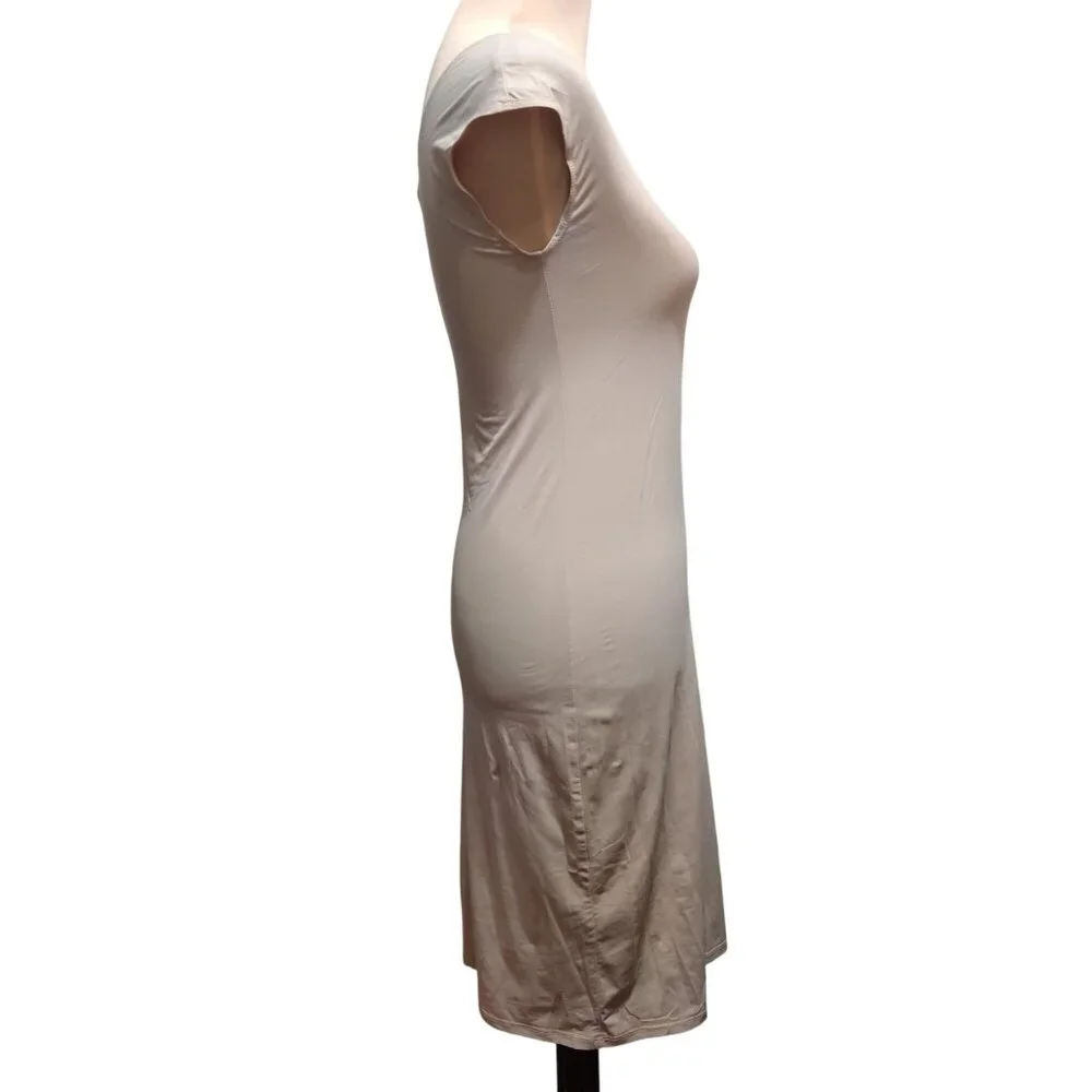 House of California M Nude Nylon Slip Dress Vintage Made in USA Shapewear Liner